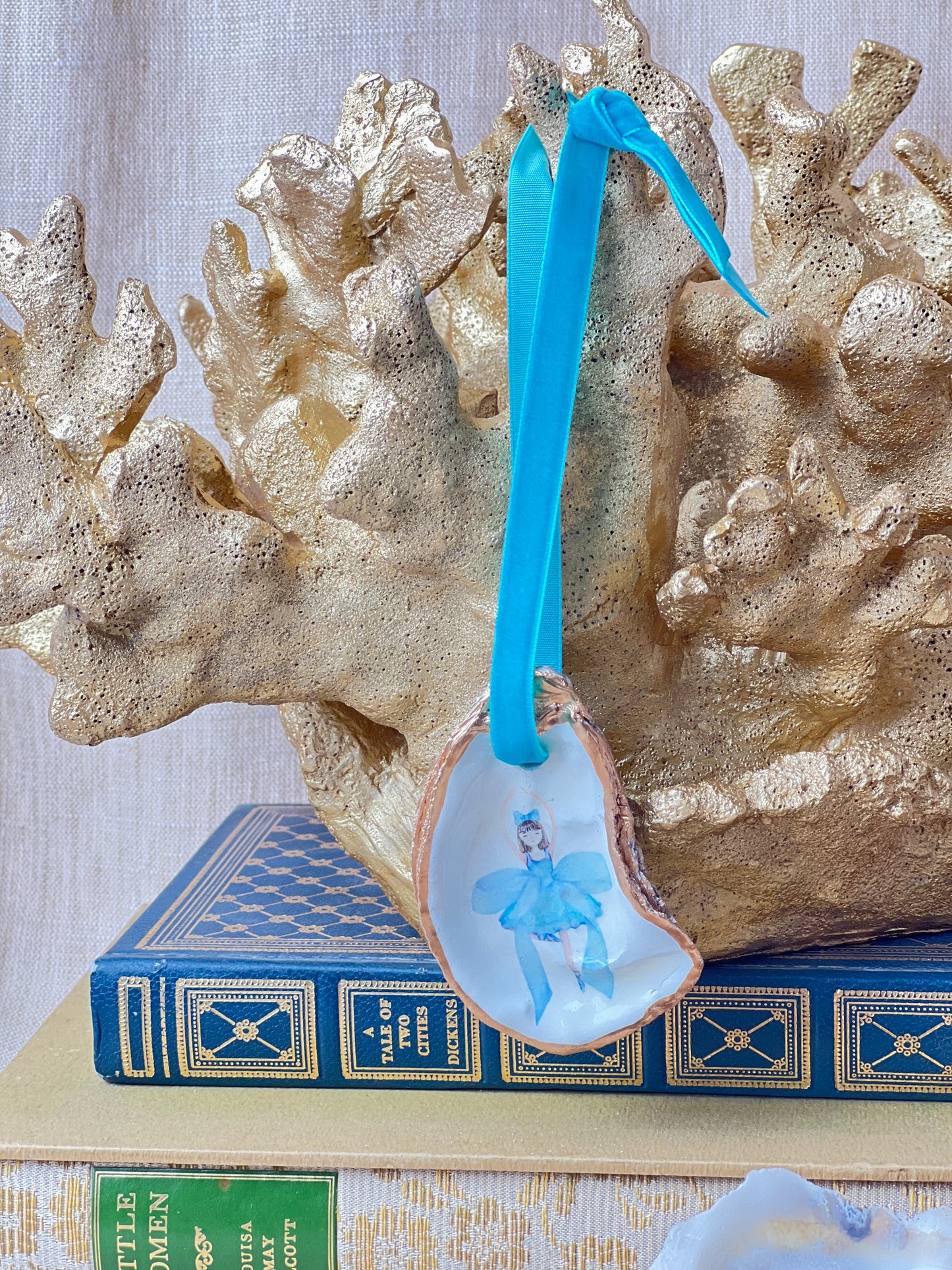 Blue Ballerina Oyster Ornament