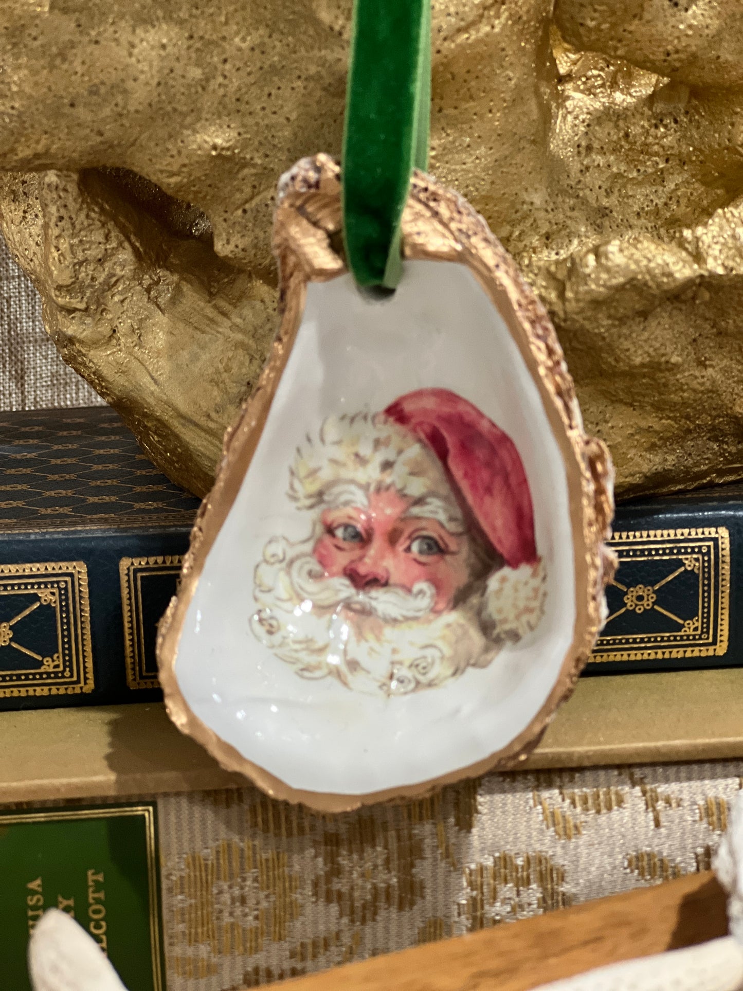 Vintage Santa Oyster Ornament