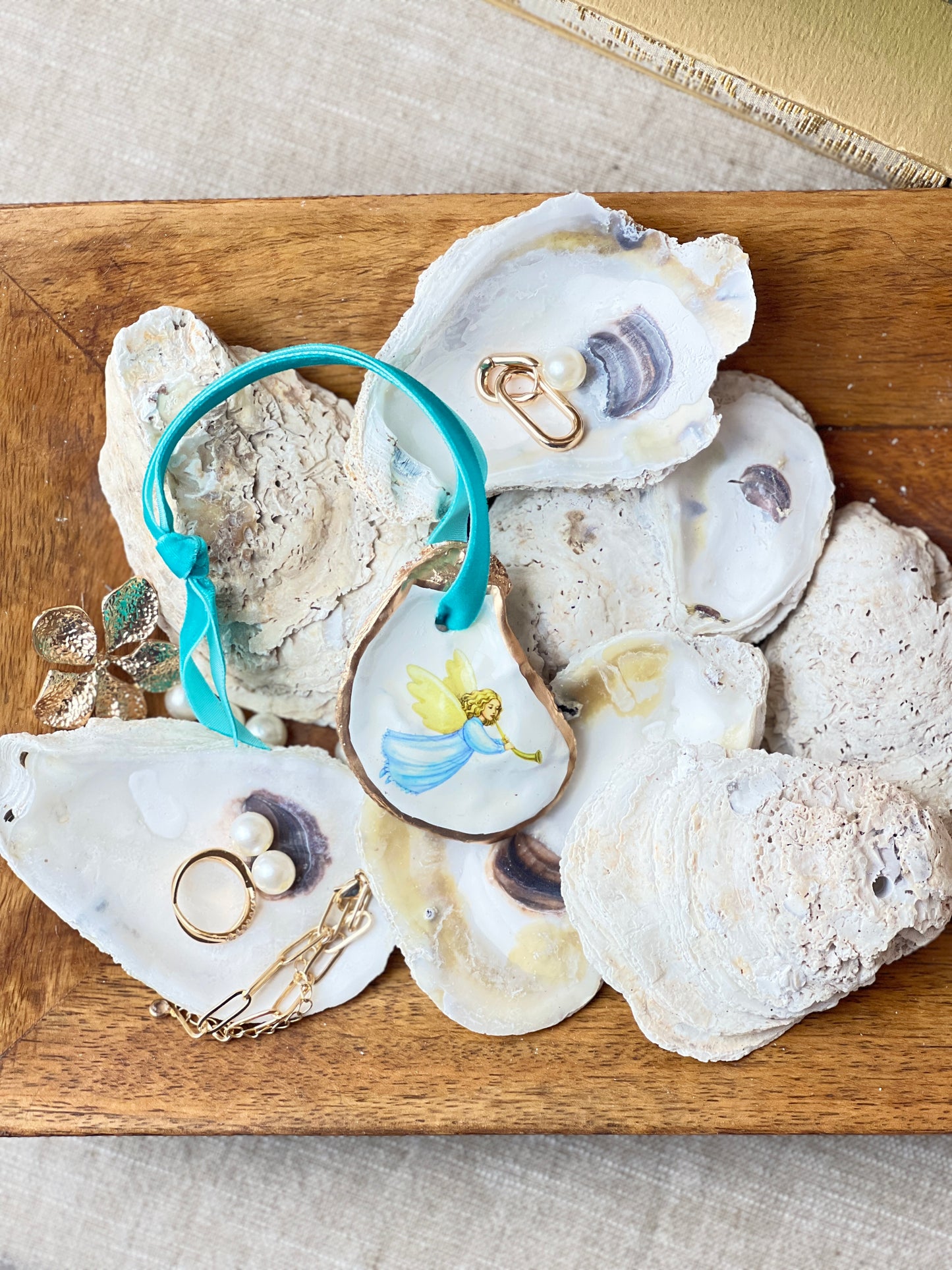Blue Angel Oyster Ornament