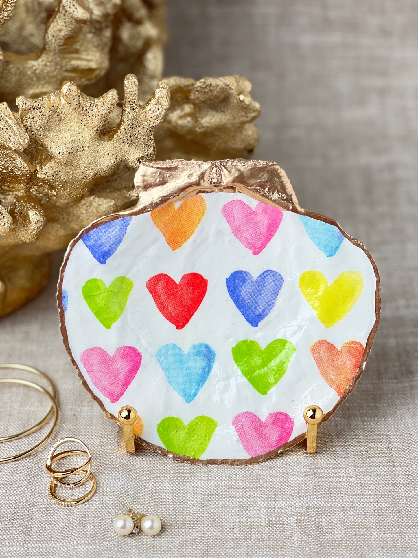 Hearts Scallop Shell