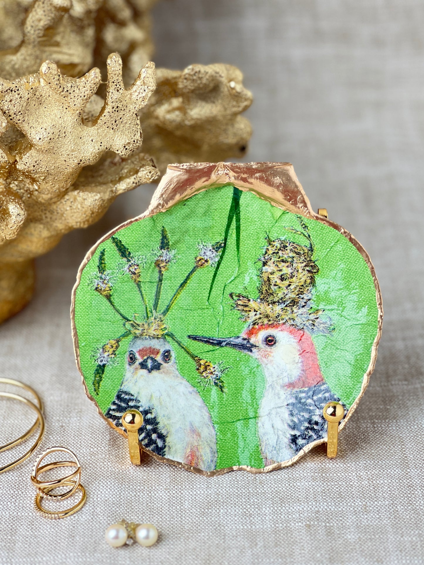 Regal Birds Scallop Shell