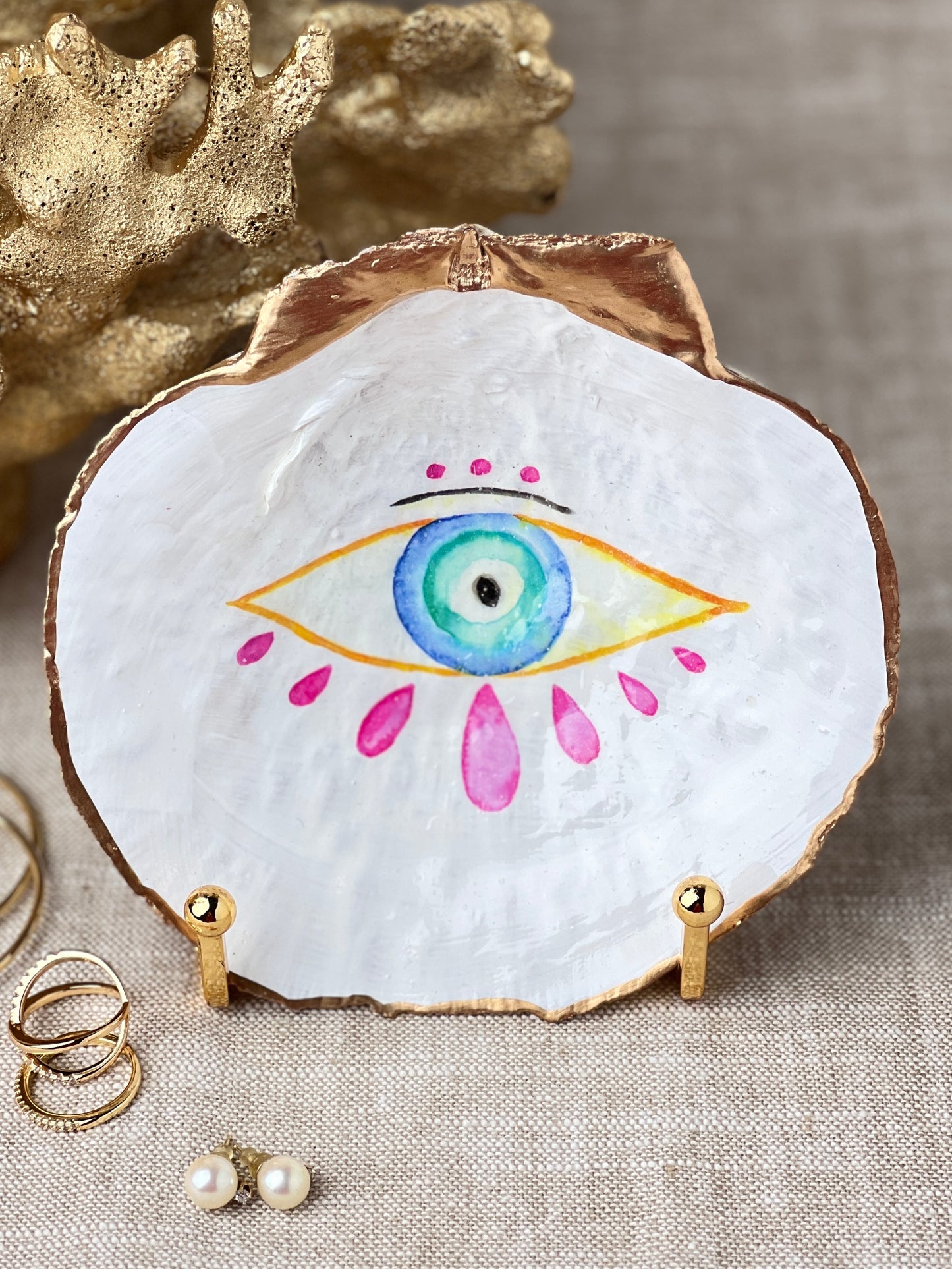 Evil Eye Scallop Shell