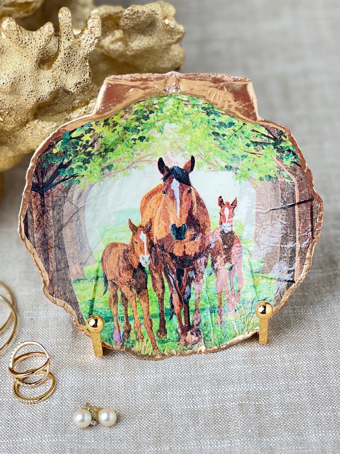 Horses Scallop Shell