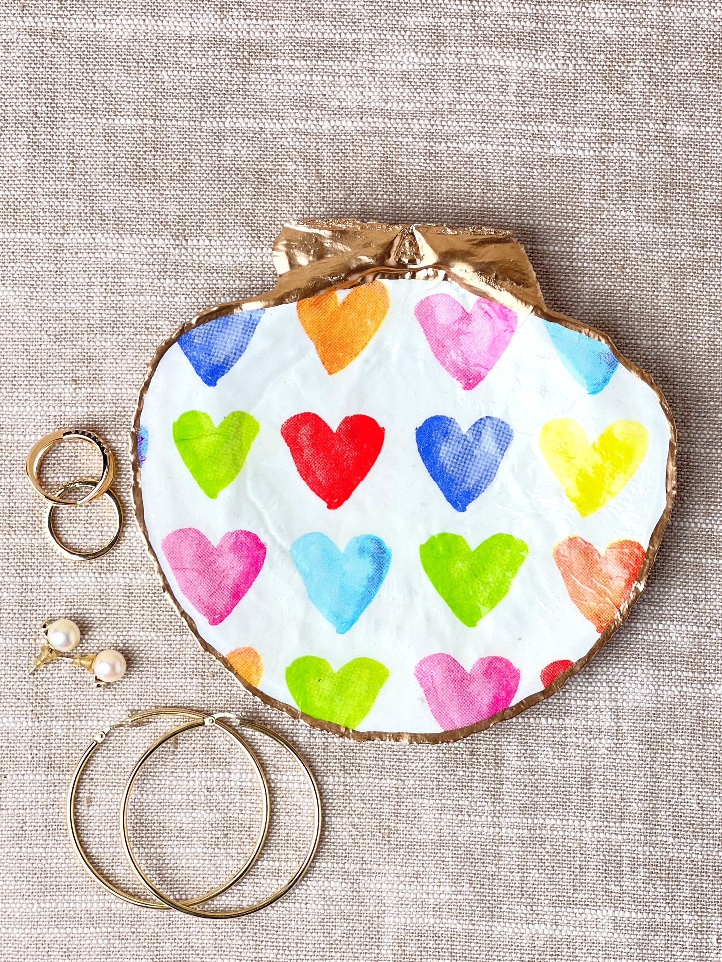 Hearts Scallop Shell