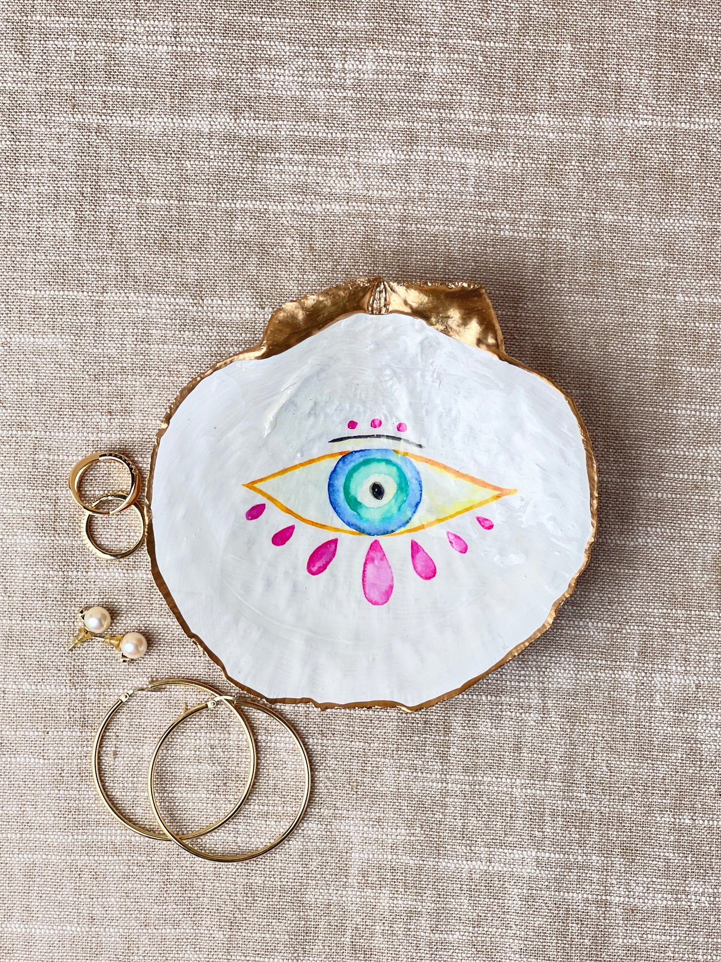 Evil Eye Scallop Shell