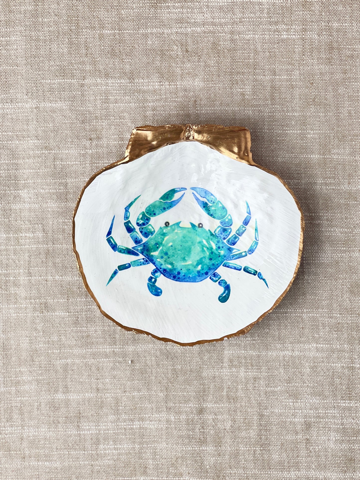 Blue White Crab Scallop Shell
