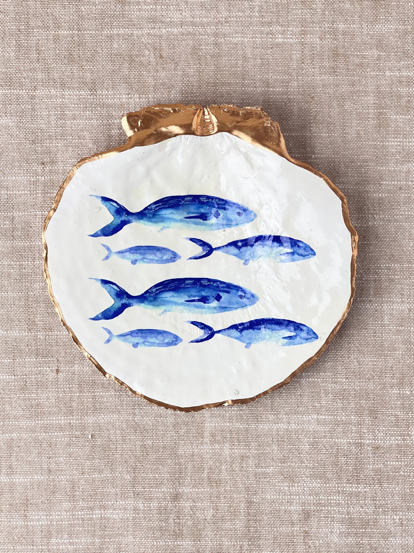 Blue Fish Scallop Shell