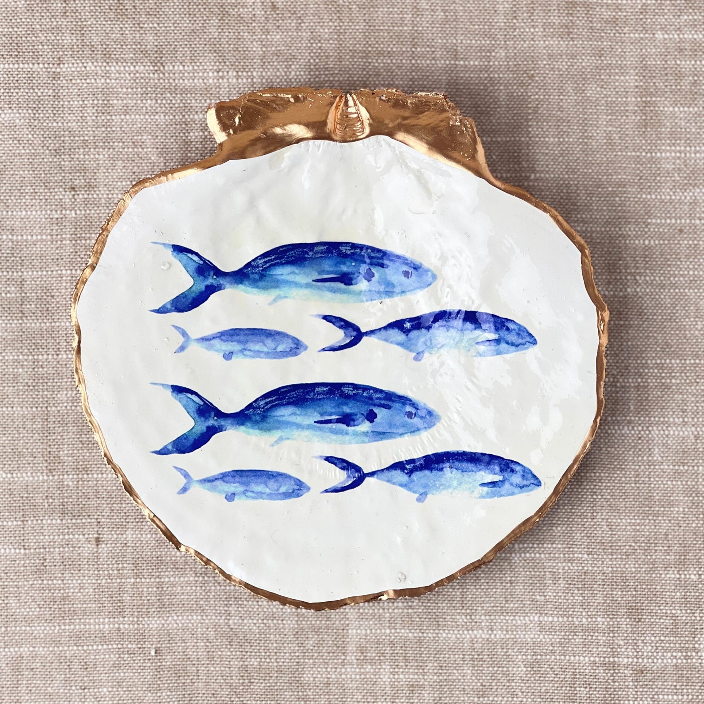 Blue Fish Scallop Shell