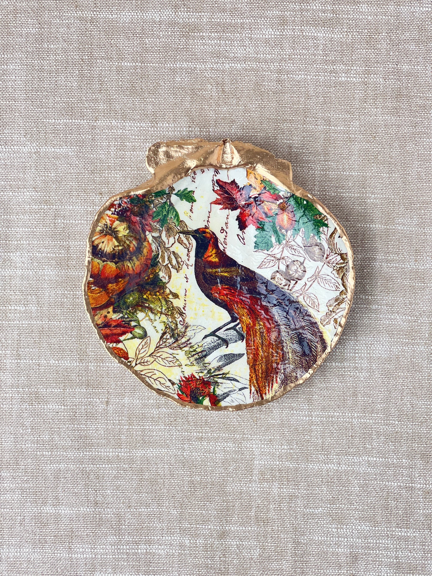 Fall Partridge Bird Scallop Shell