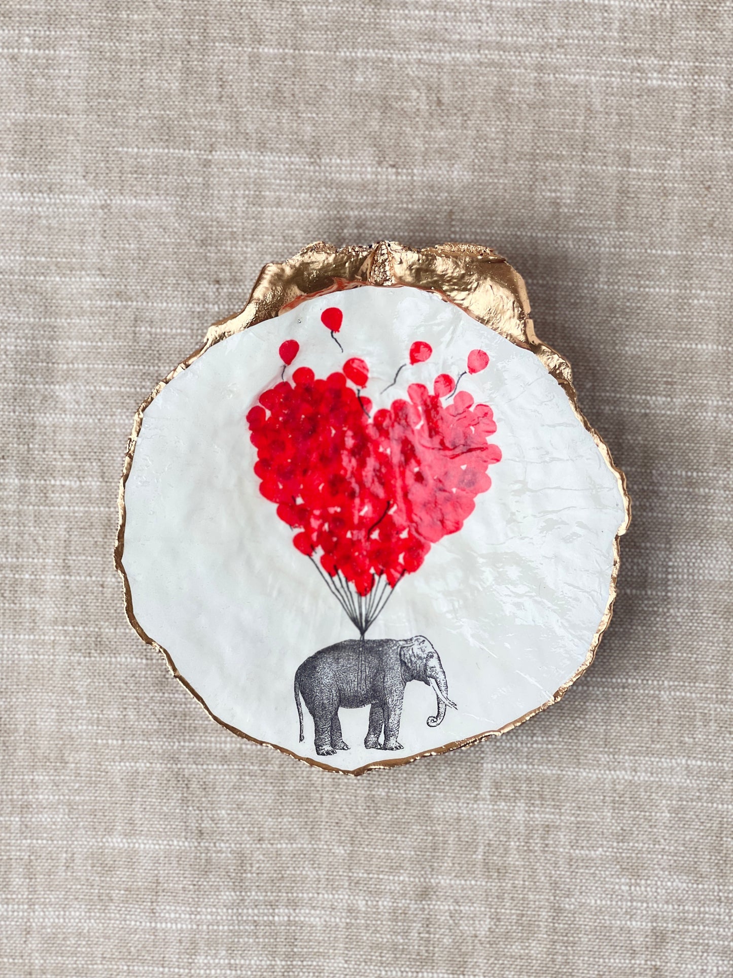 Elephant Hearts Scallop Shell