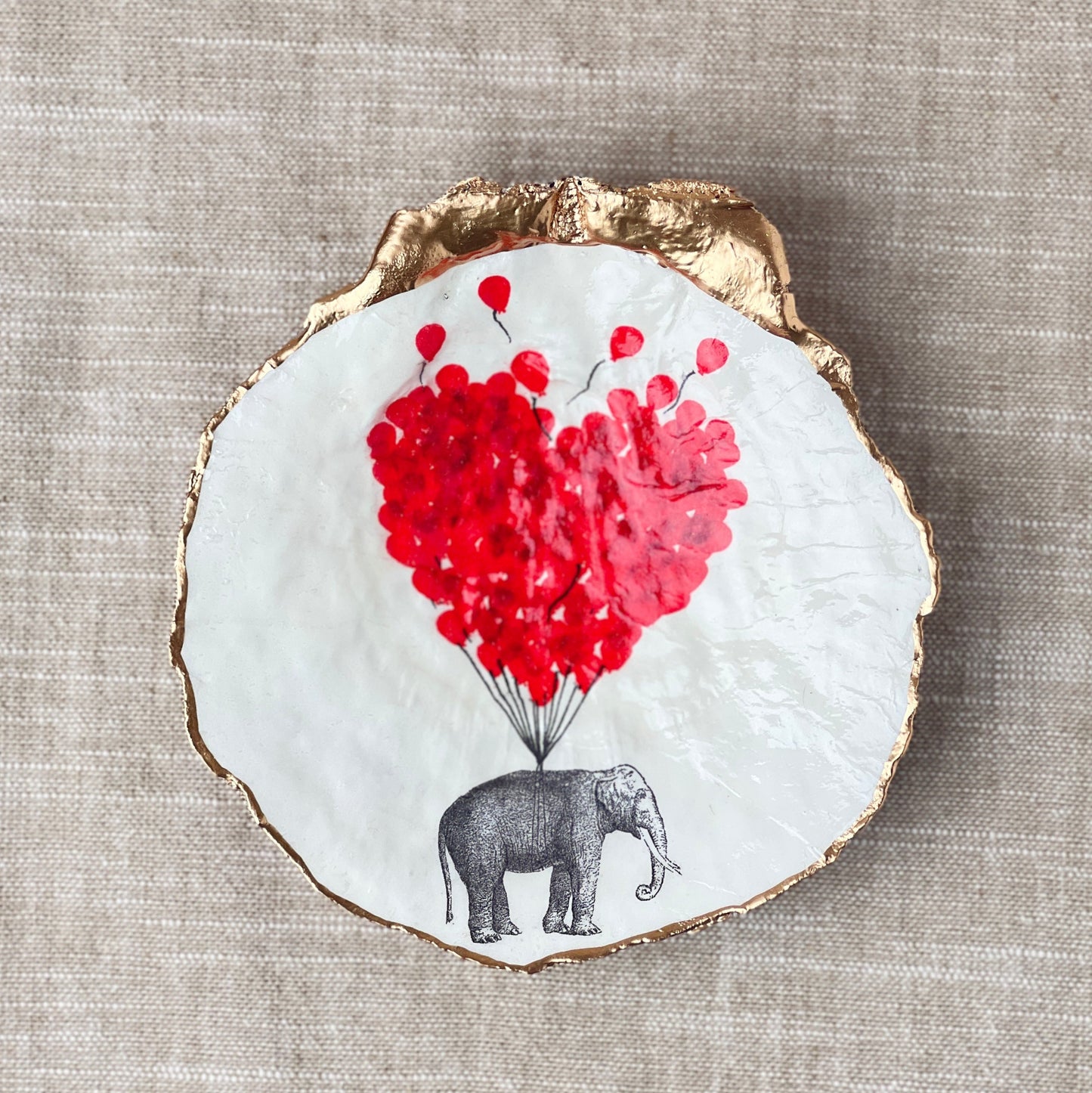 Elephant Hearts Scallop Shell