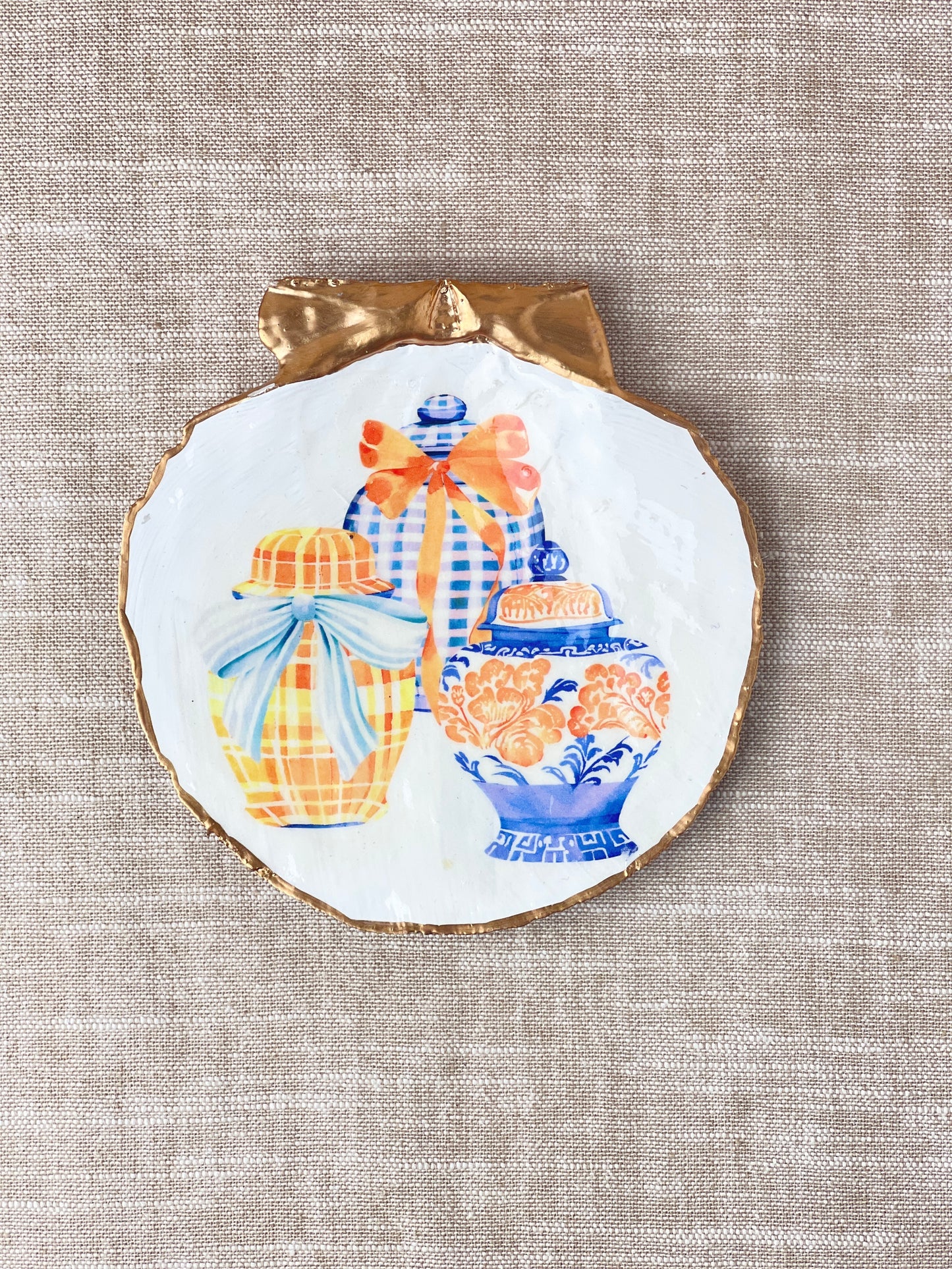 Chinoiserie Ginger Jar Scallop Shell