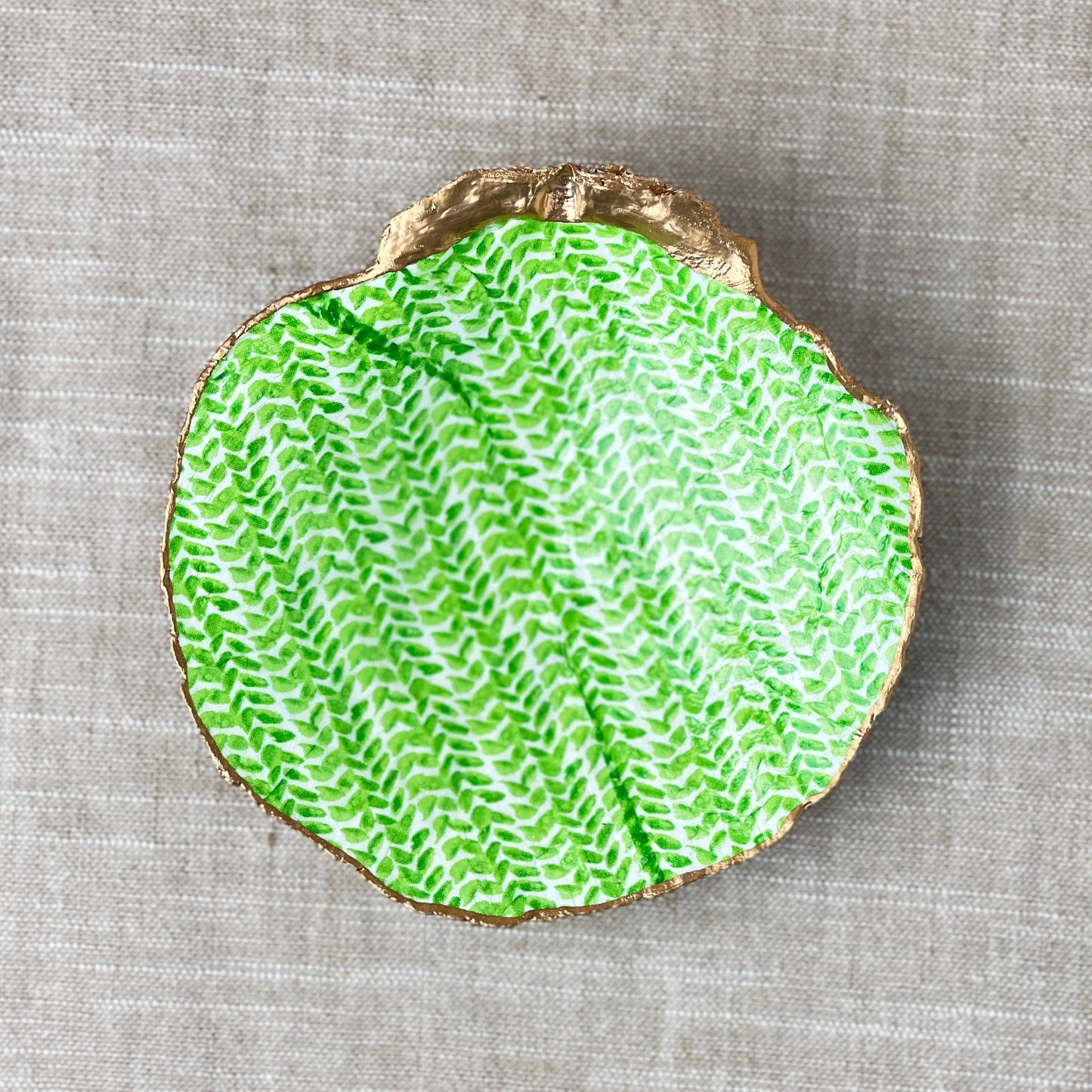 Green Fern Scallop Shell