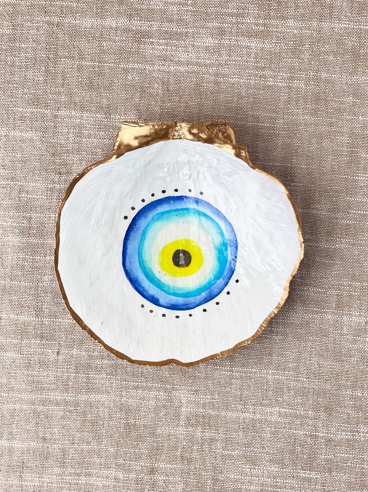 Blue Evil Eye Scallop Shell