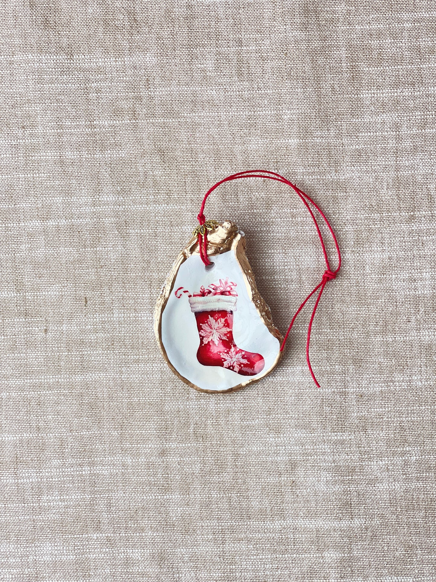 Christmas Stocking Oyster Ornament