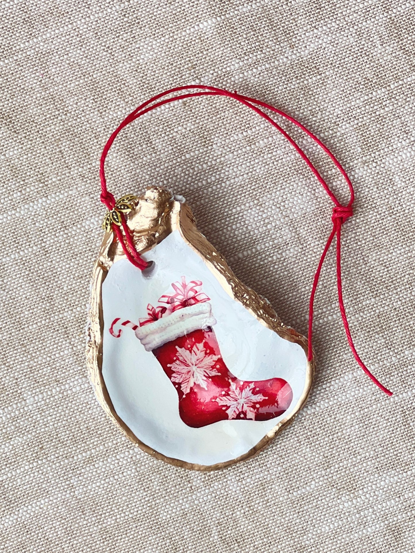 Christmas Stocking Oyster Ornament