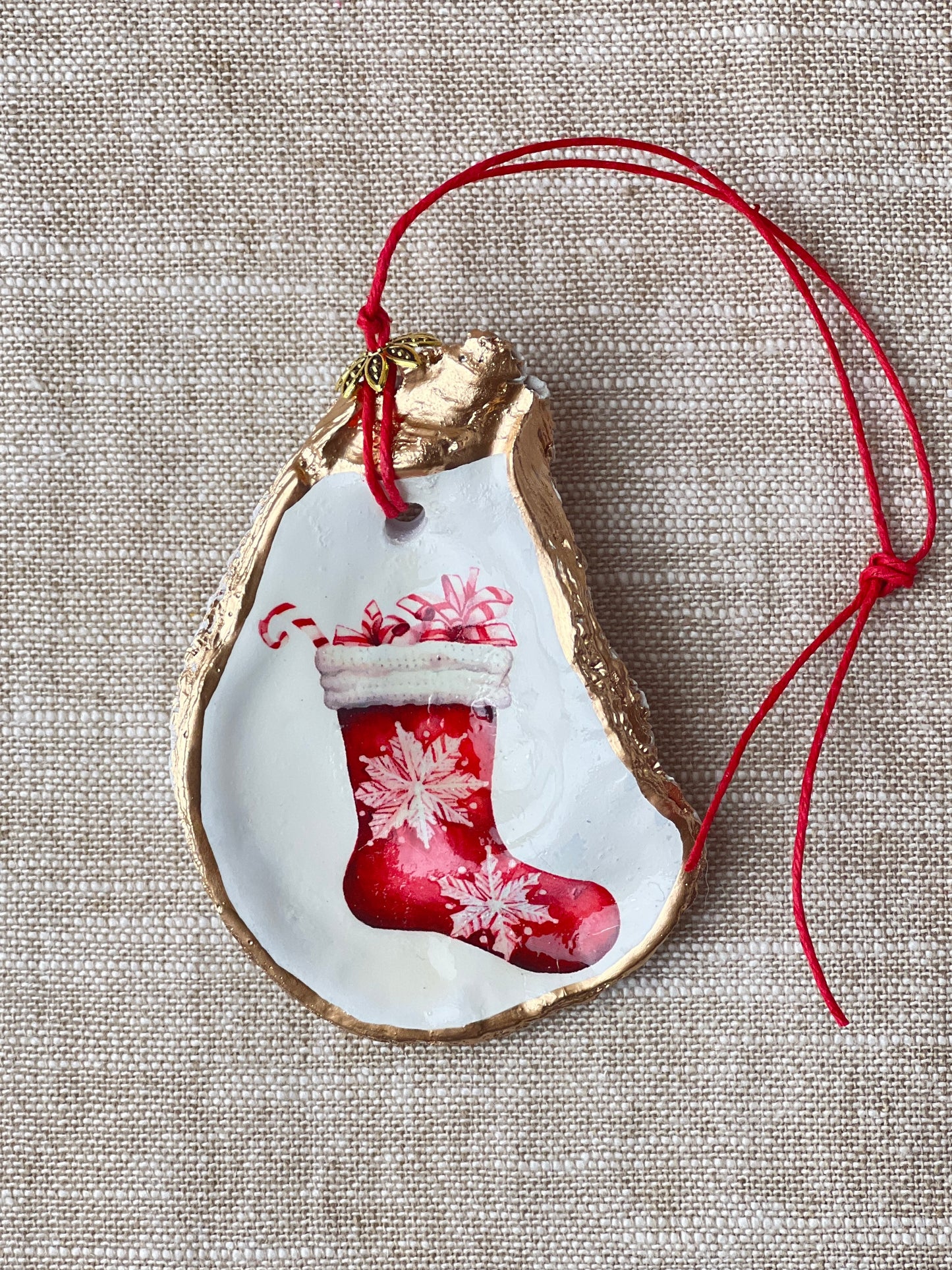 Christmas Stocking Oyster Ornament