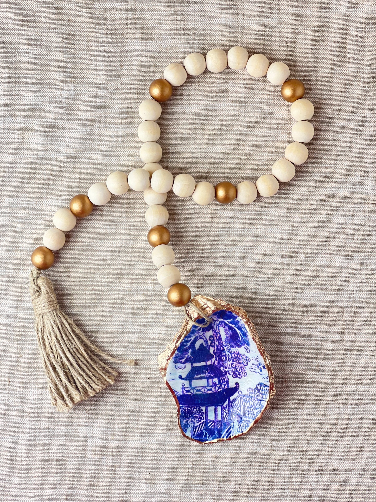 Asian Blue Pagoda Blessing Beads