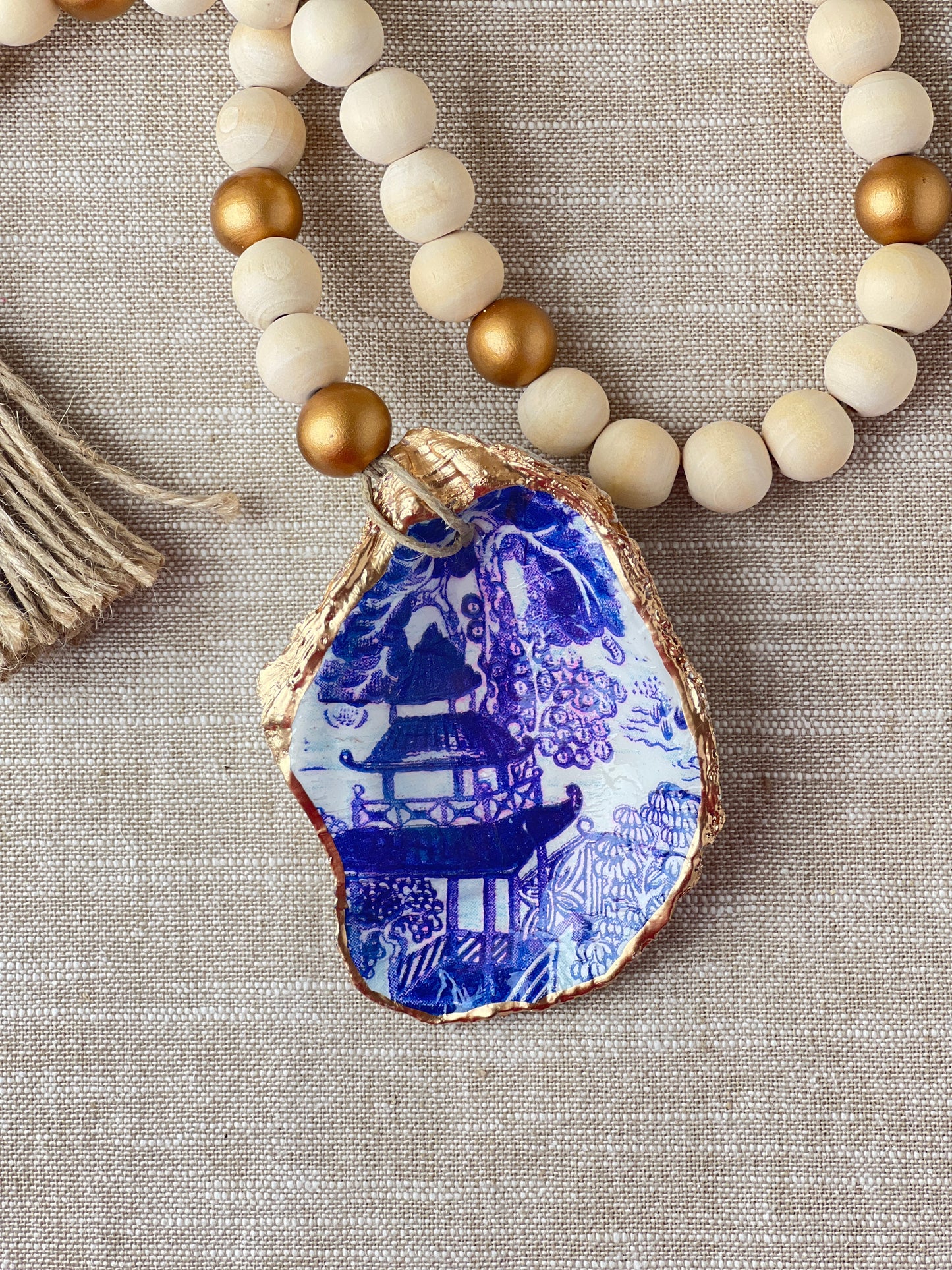 Asian Blue Pagoda Blessing Beads