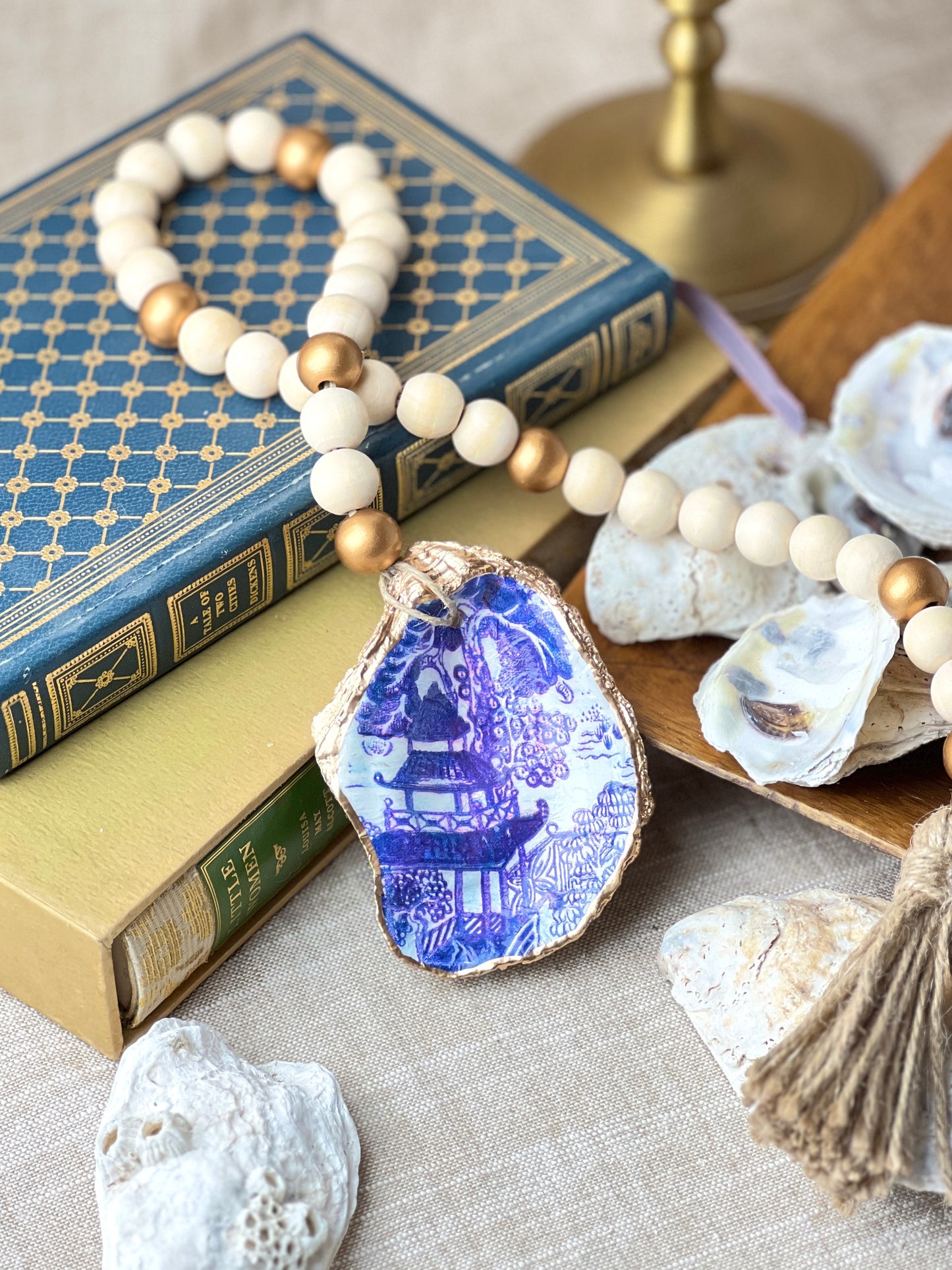 Asian Blue Pagoda Blessing Beads