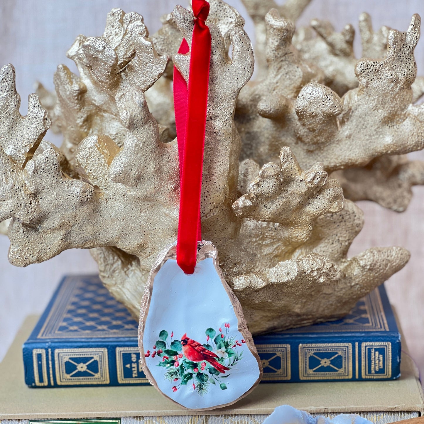 Red Cardinal Oyster Ornament