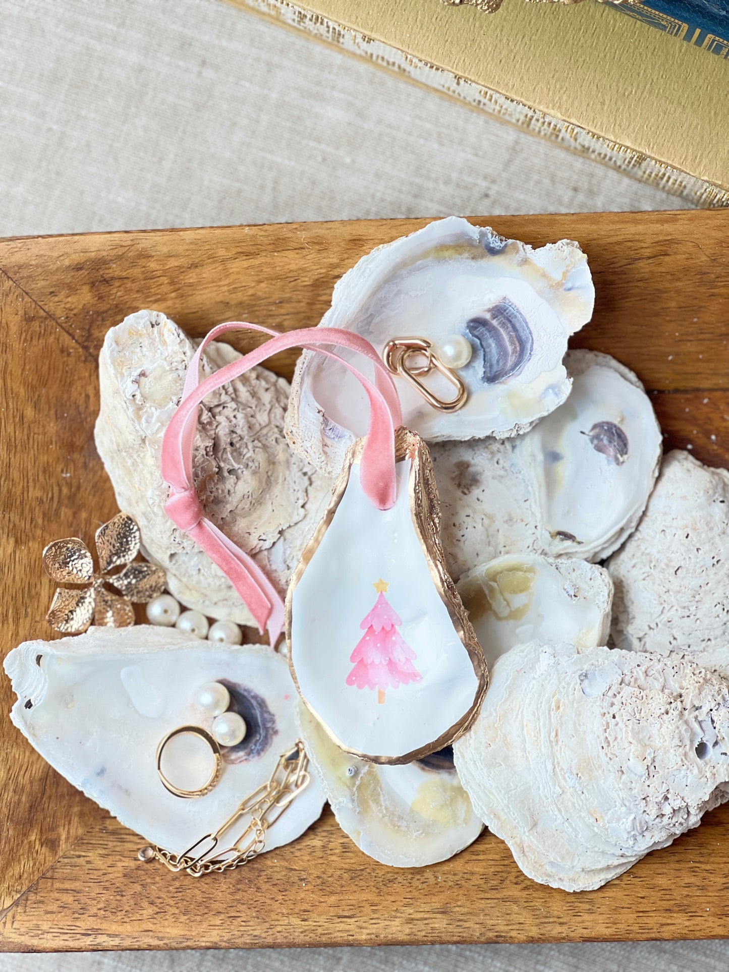 Pink Tree Oyster Ornament