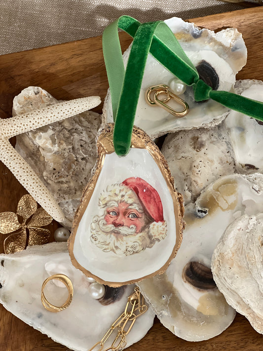Vintage Santa Oyster Ornament
