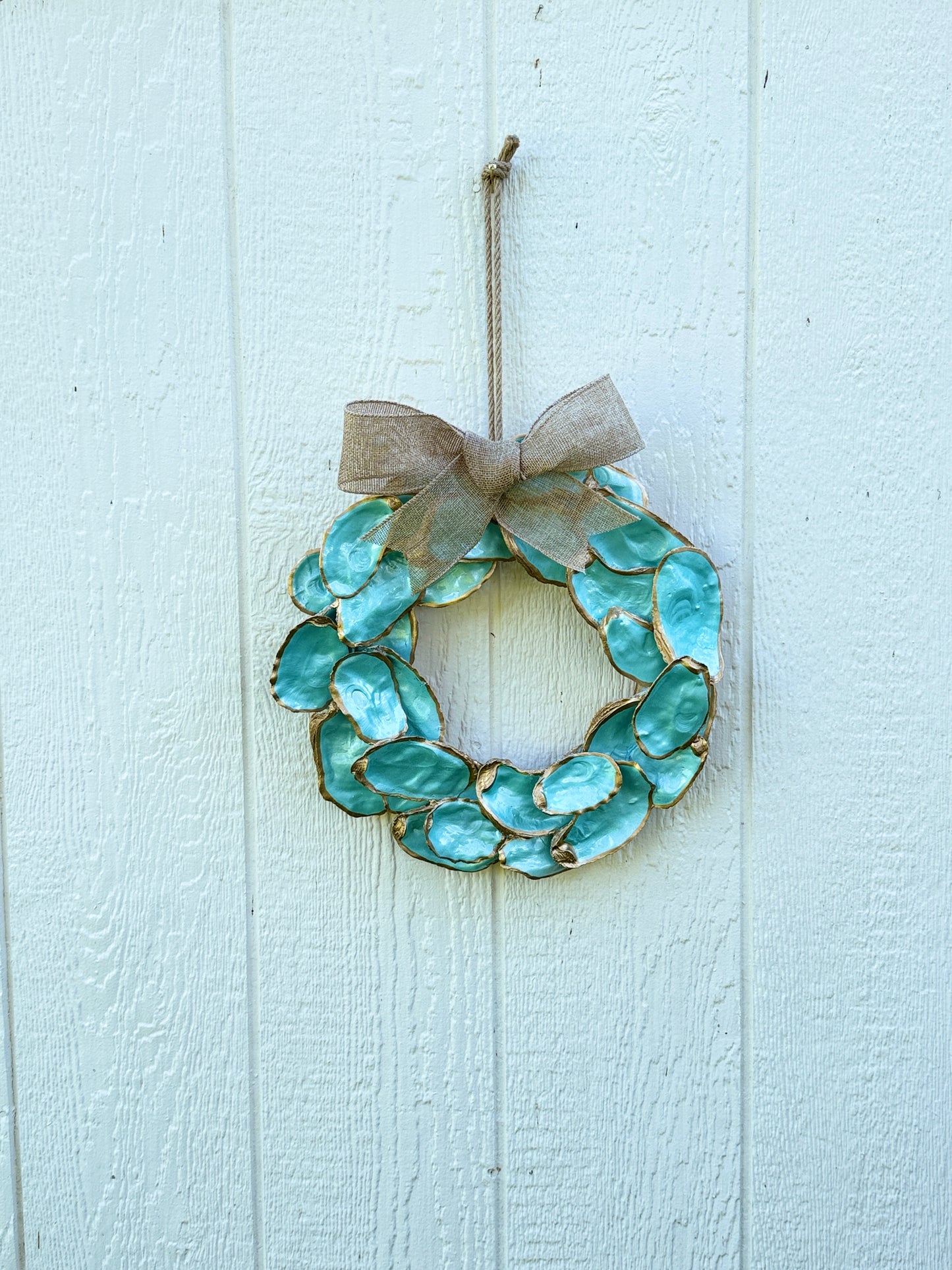 Pearl Sea Foam green Oyster Shell Wreath