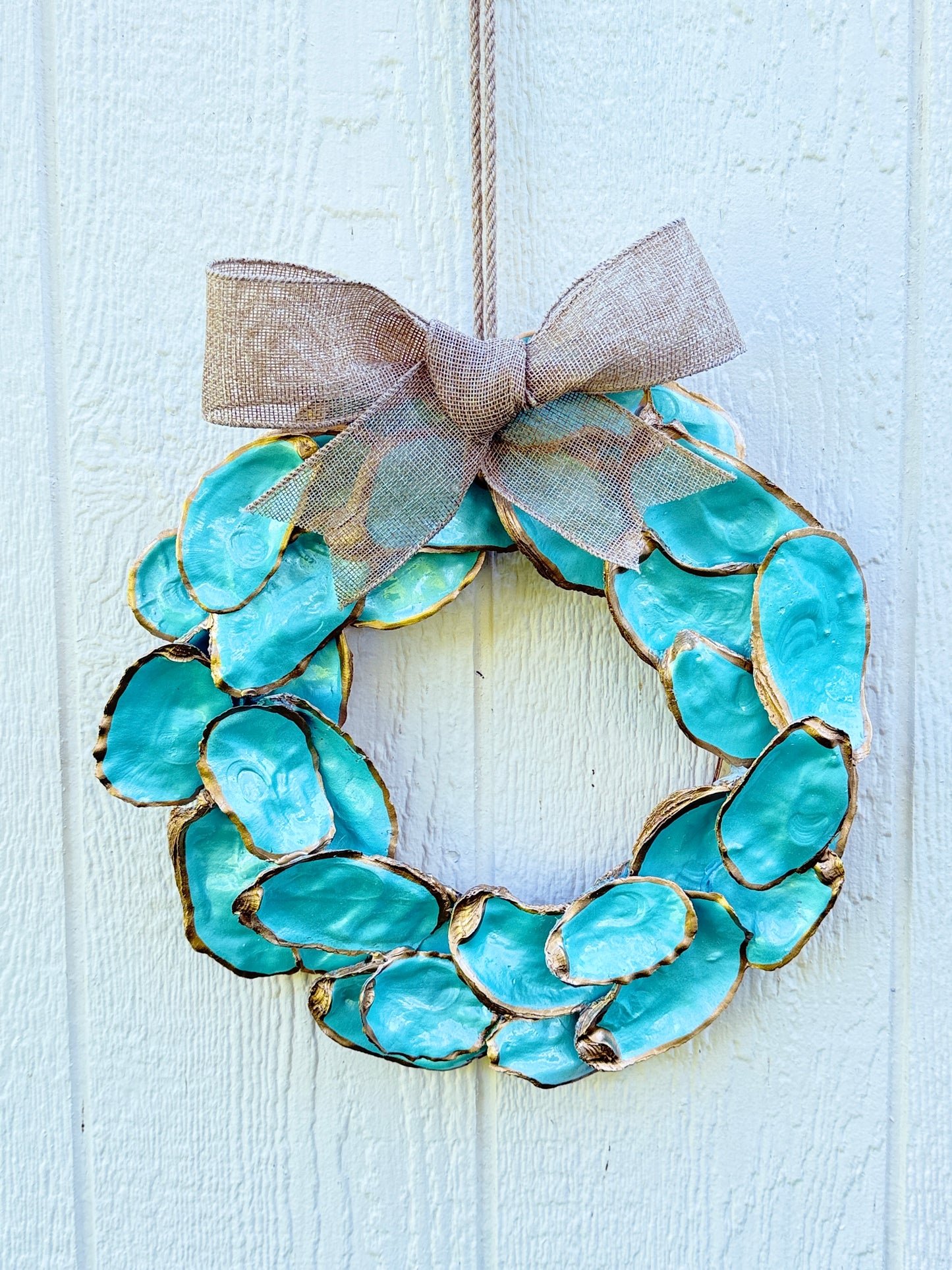 Pearl Sea Foam green Oyster Shell Wreath