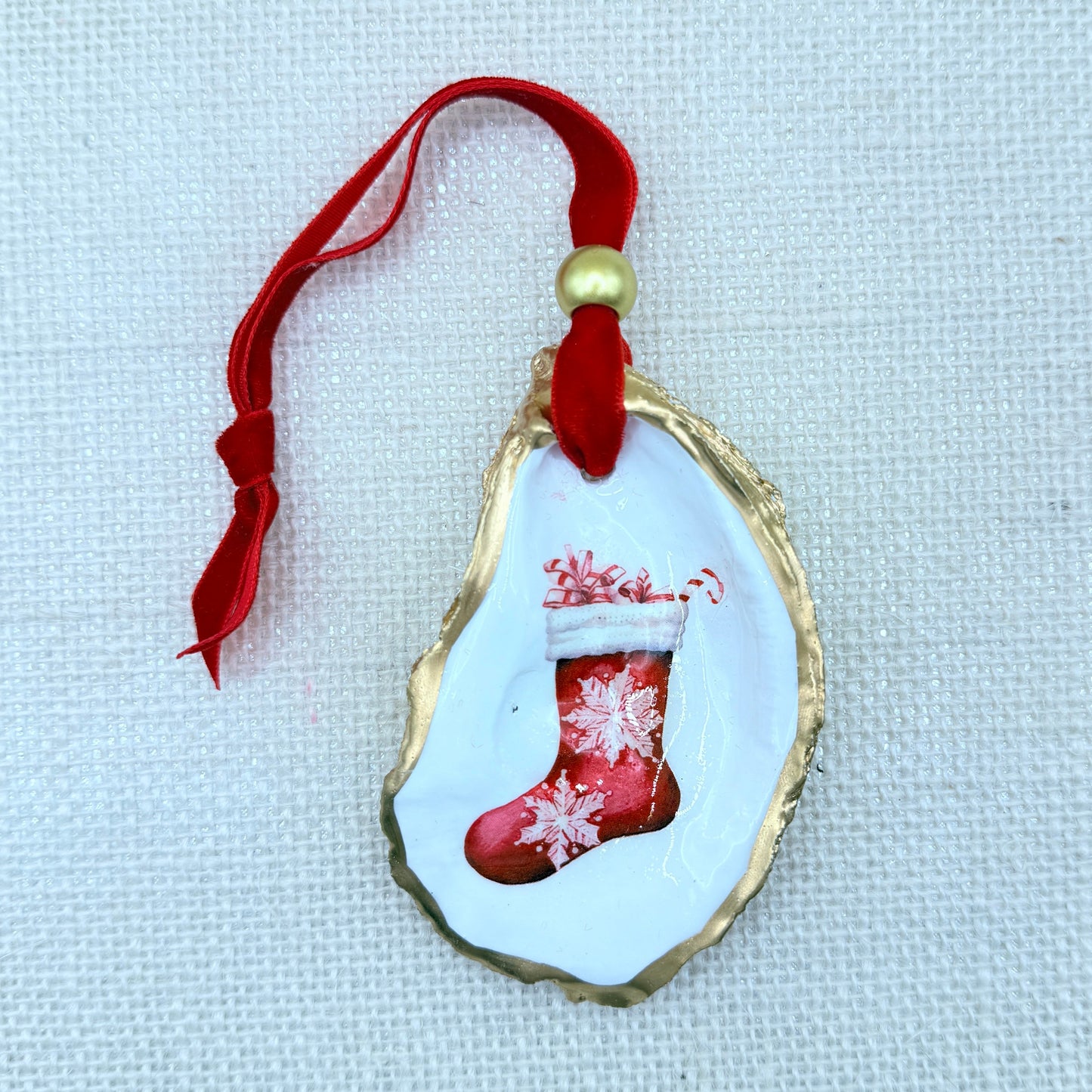Christmas Stocking Oyster Ornament