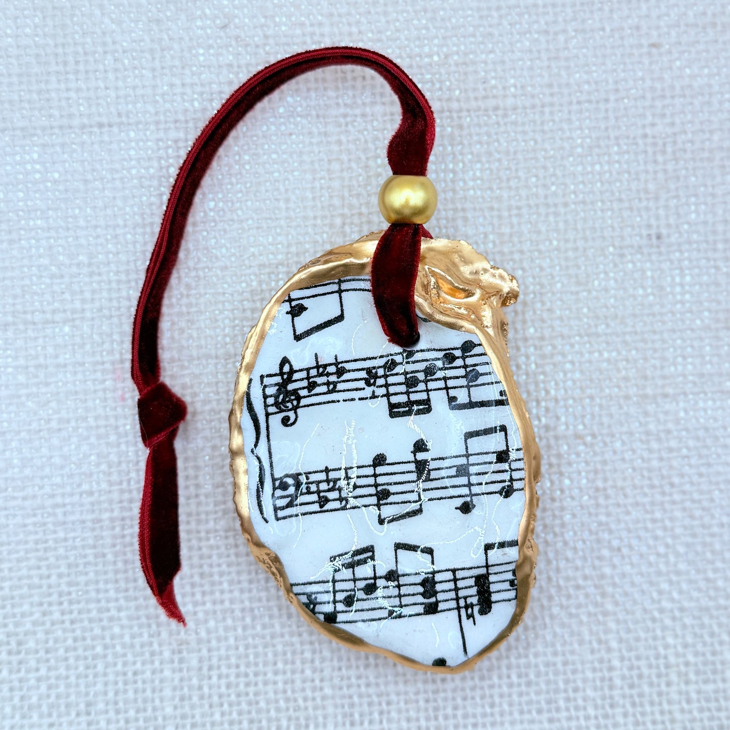 Decorative ornament with music notes on a light background
