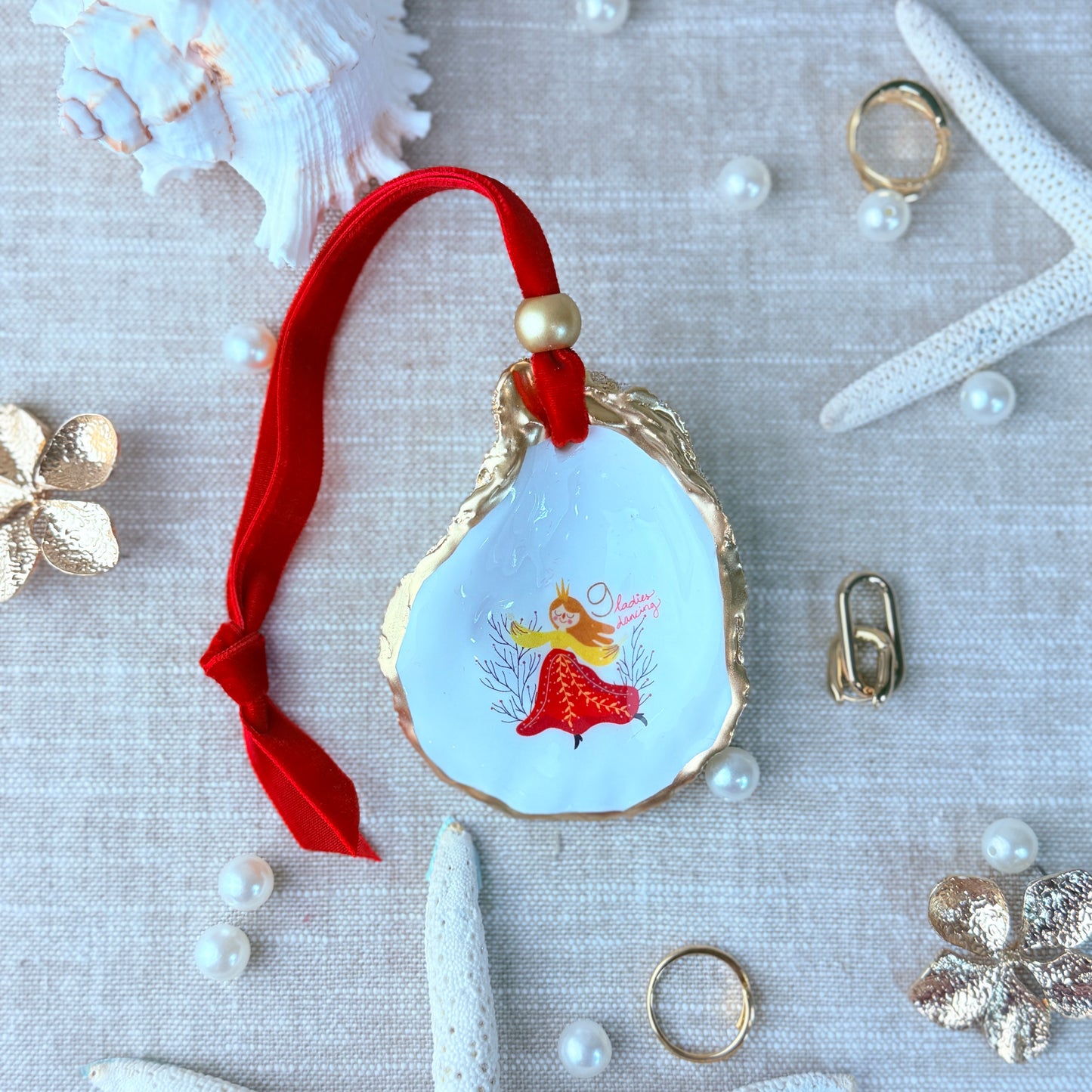 12 Days of Christmas (set of 12) Oyster Ornament