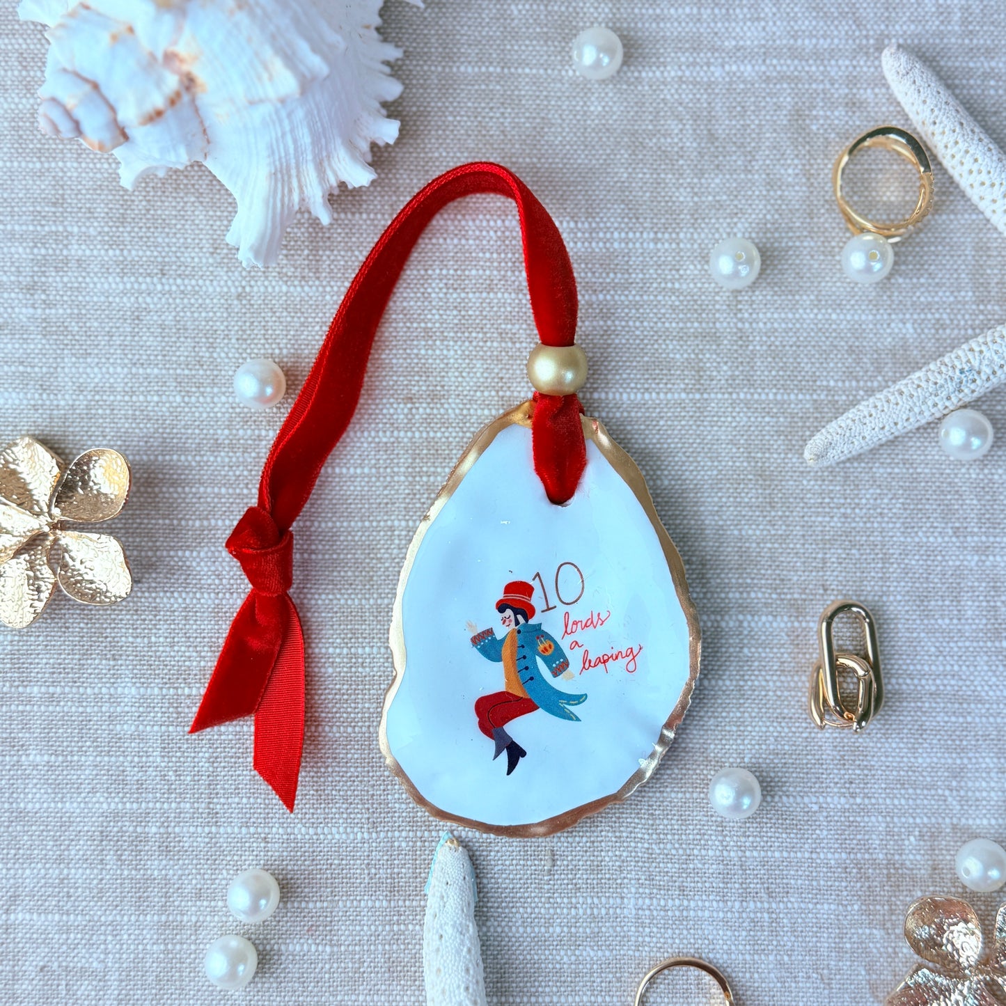 12 Days of Christmas (set of 12) Oyster Ornament