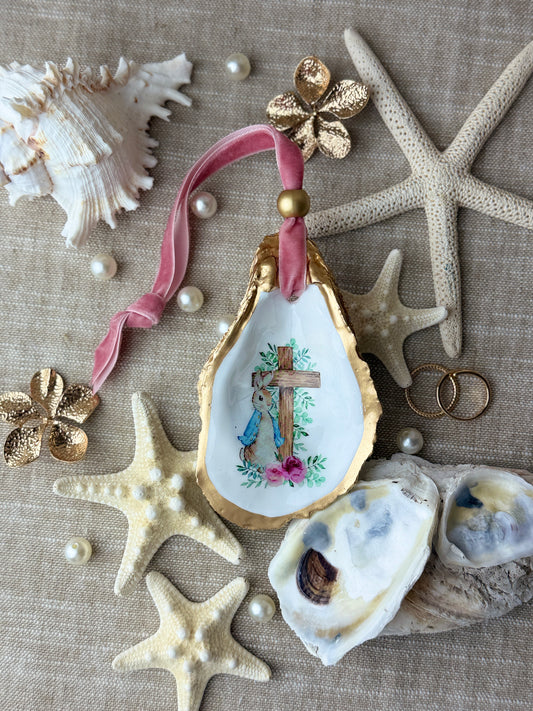 Cross Peter Rabbit Oyster Ornament