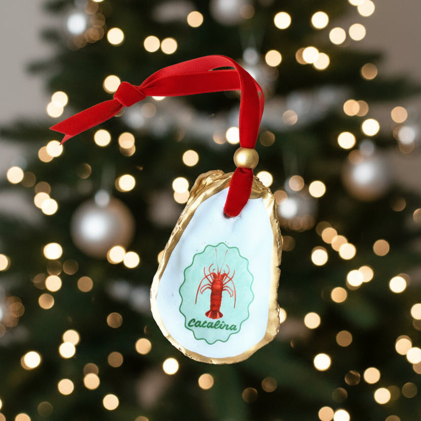 Catalina Island Spiny Lobster Oyster Ornament