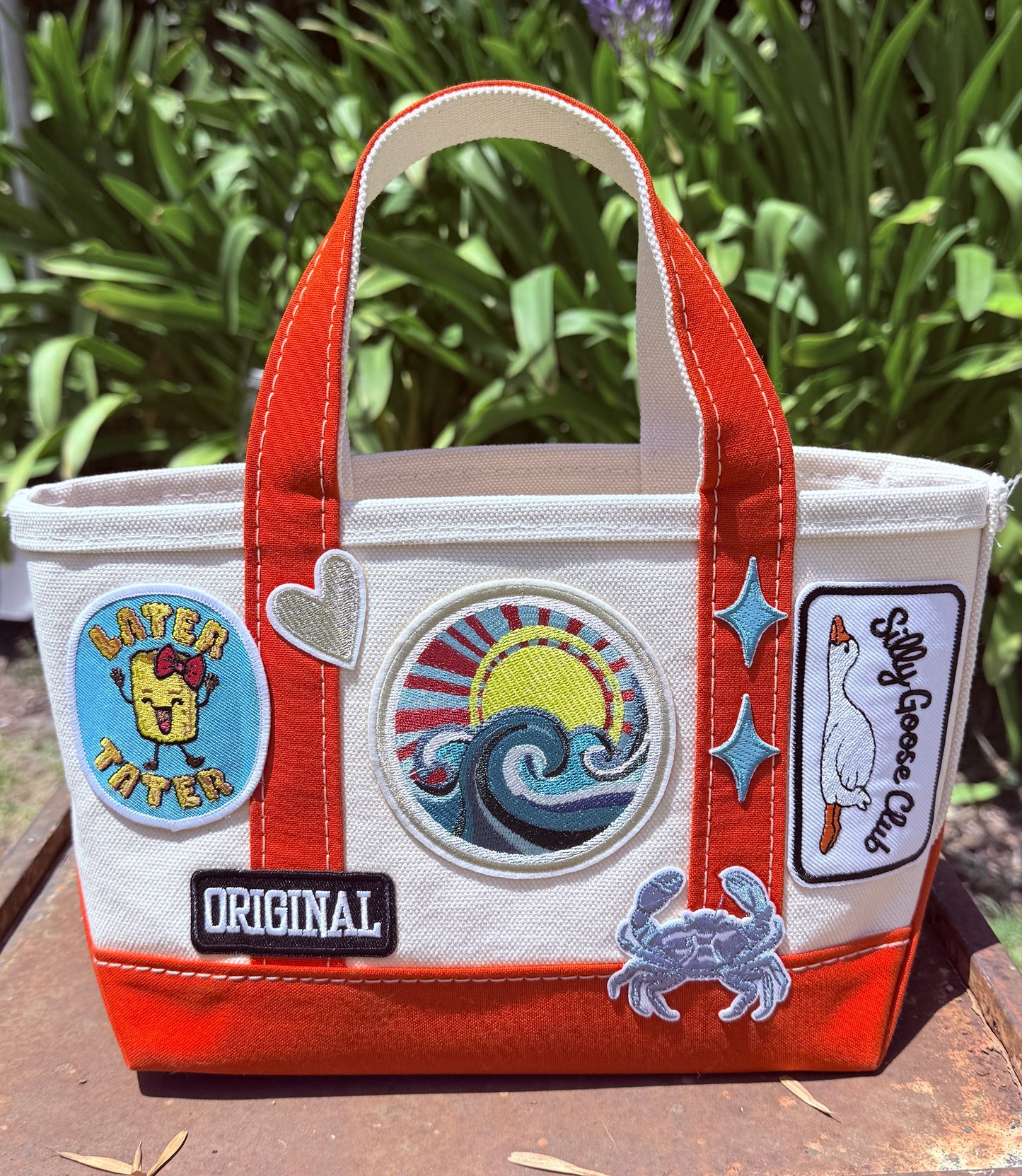 Orange LL Bean Mini Boat and Tote Patch