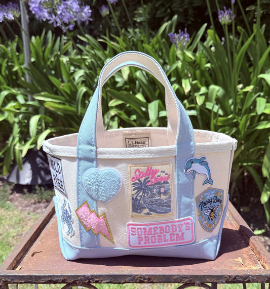 Light Blue LL Bean Mini Boat and Tote Patch