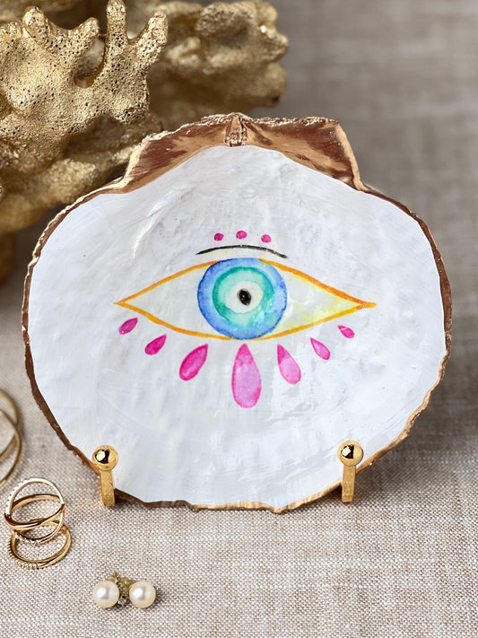 Evil Eye Scallop Shell