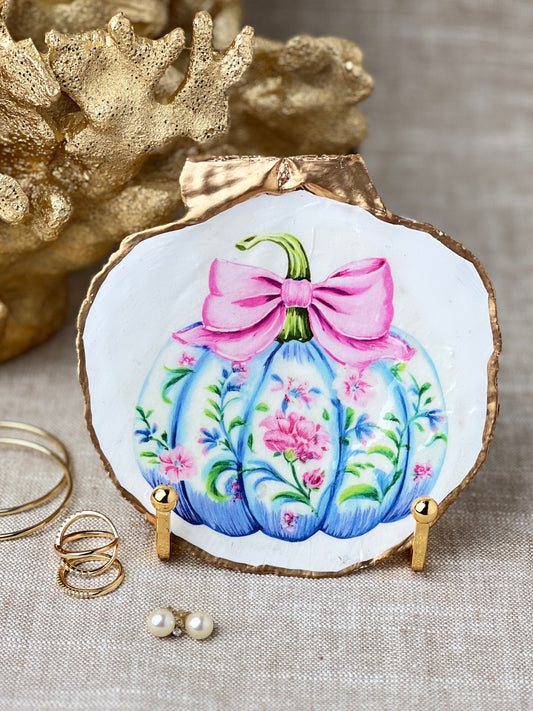 Chinoiserie Pumpkin Pink Scallop Shell