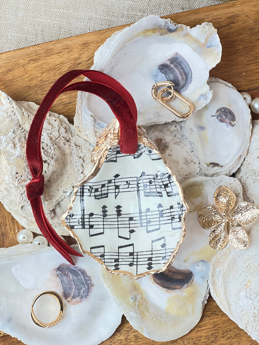 Music Notes Oyster Ornament