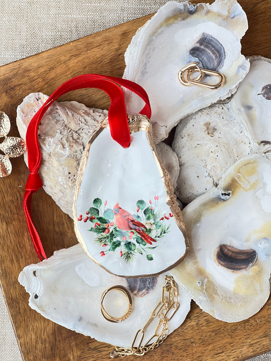 Red Cardinal Oyster Ornament